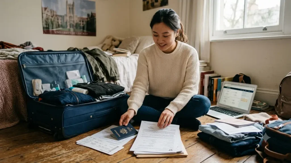 USA student checklist for international students packing documents before flying to the U