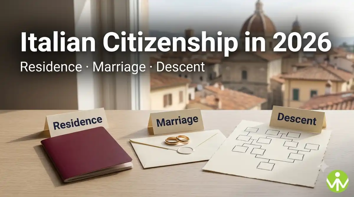 Italian citizenship routes compared: residence, marriage and descent after Law 74/2025